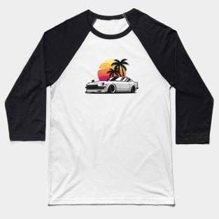 White 280z Sunset Palms Baseball T-Shirt